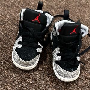 Nike Kids Black, White & Red Jordan Sneakers